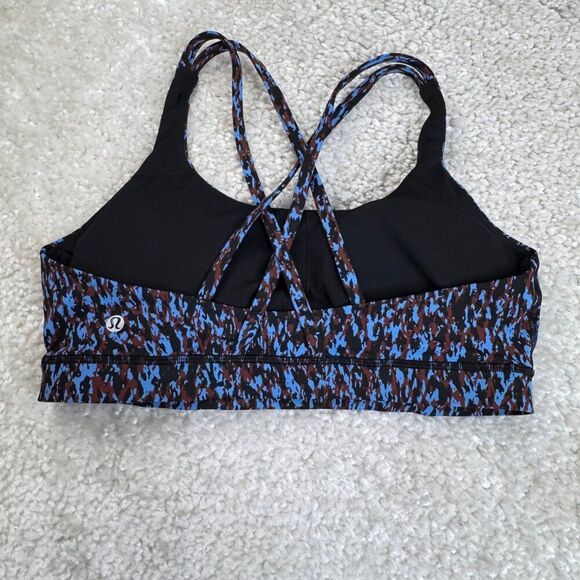 Lululemon Energy Bra Leopard Camo Blue Nile Multi 12 - Picture 3 of 10